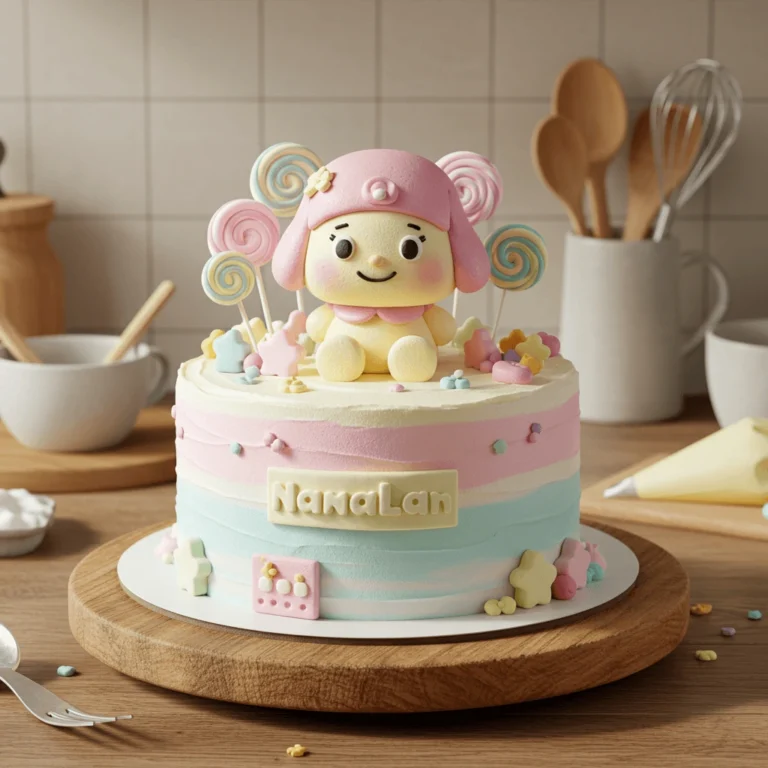 Delicious Nanalan Cake decorated with colorful frosting and fun details