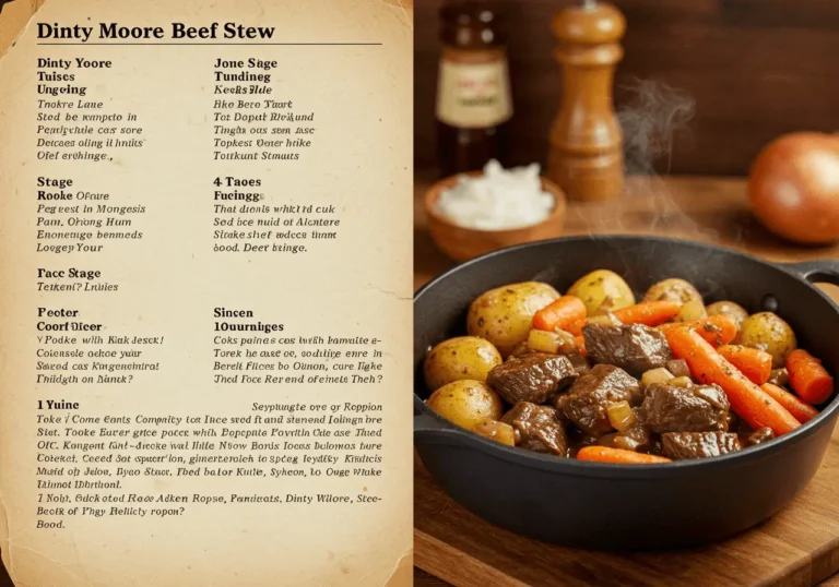 A hearty bowl of homemade Dinty Moore Beef Stew Recipe with tender beef, vegetables, and rich gravy