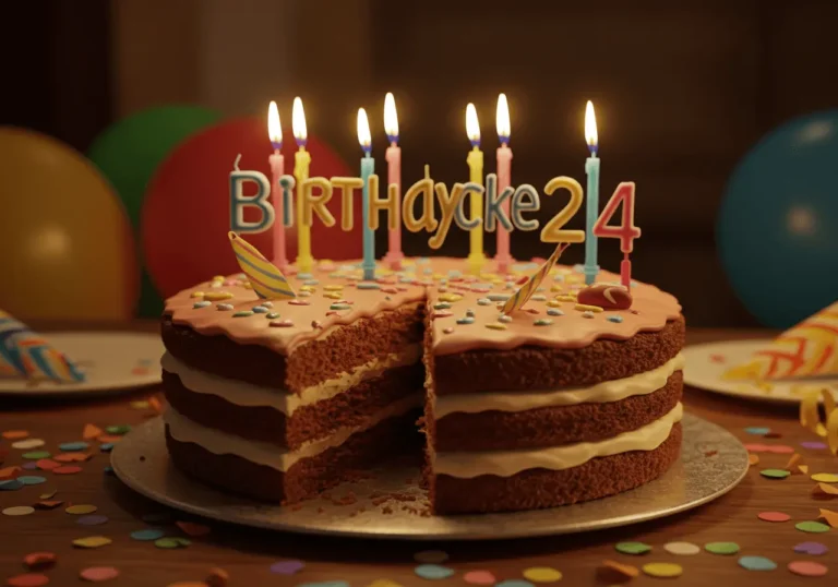 A beautifully customized birthday cake with name Birthdaycake24, featuring elegant decorations and a personal touch.